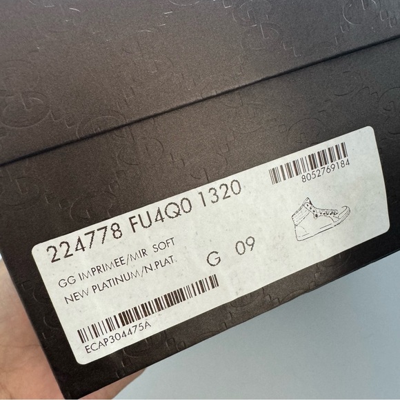 AUTHENTIC GUCCI Coda GG Imprime Canvas Sneakers Size 9 In Platinum Grey - Picture 13 of 16